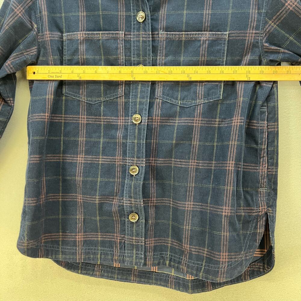 Madewell Button Up Shirt Women's Size M Blue Plaid Corduroy Kentwood Preppy - Picture 10 of 13